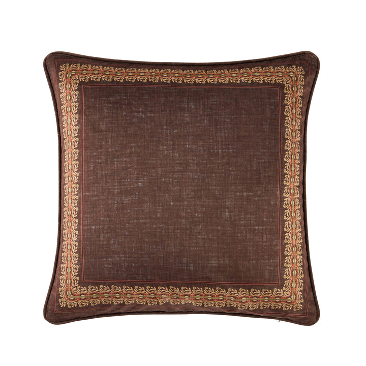 Destiny Chocolate Square Decorative Throw Pillow 18" x 18" Throw Pillows By J. Queen New York