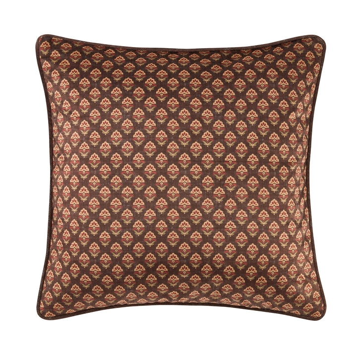 Destiny Chocolate Square Decorative Throw Pillow 20" x 20" Throw Pillows By J. Queen New York