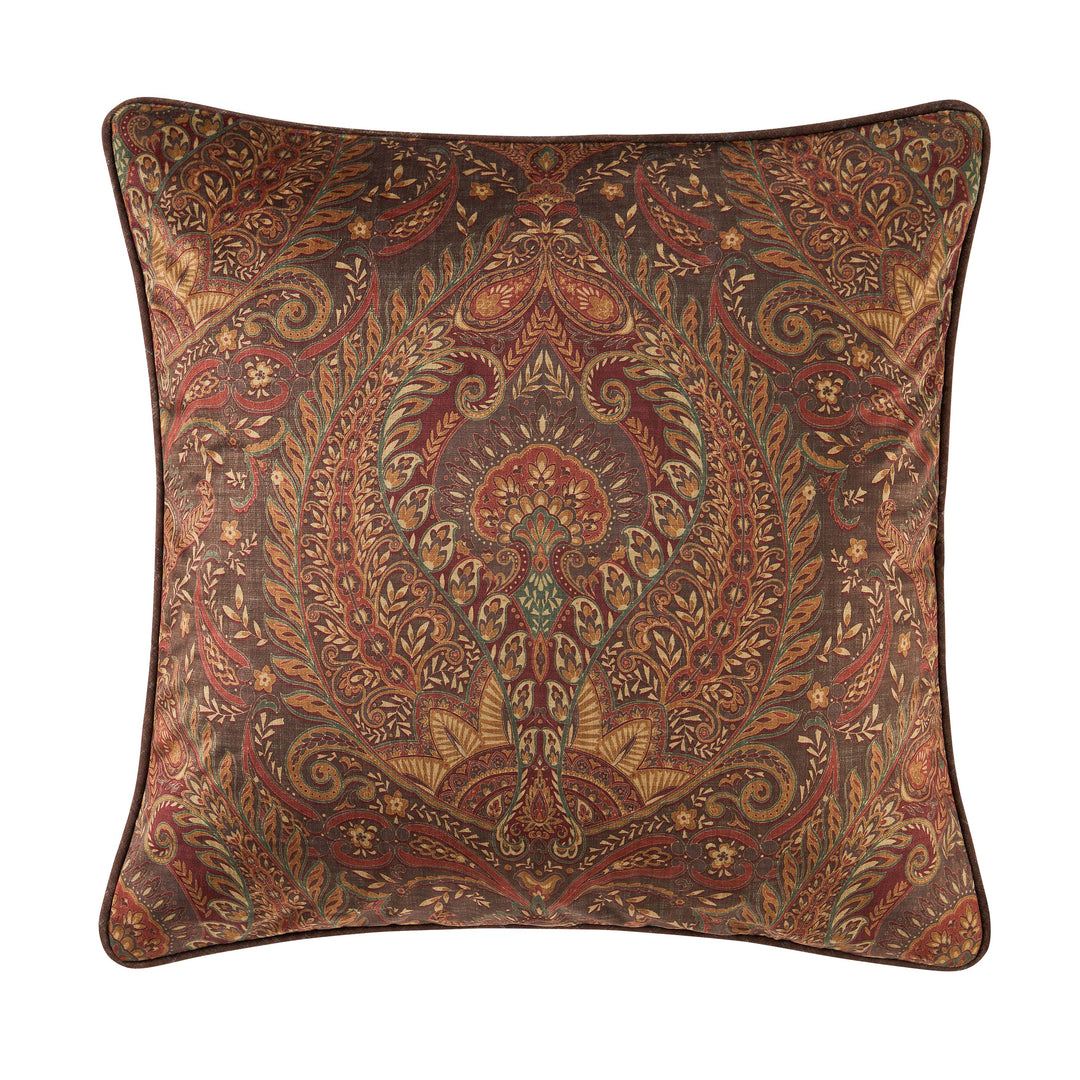 Destiny Chocolate Square Decorative Throw Pillow 20" x 20" Throw Pillows By J. Queen New York