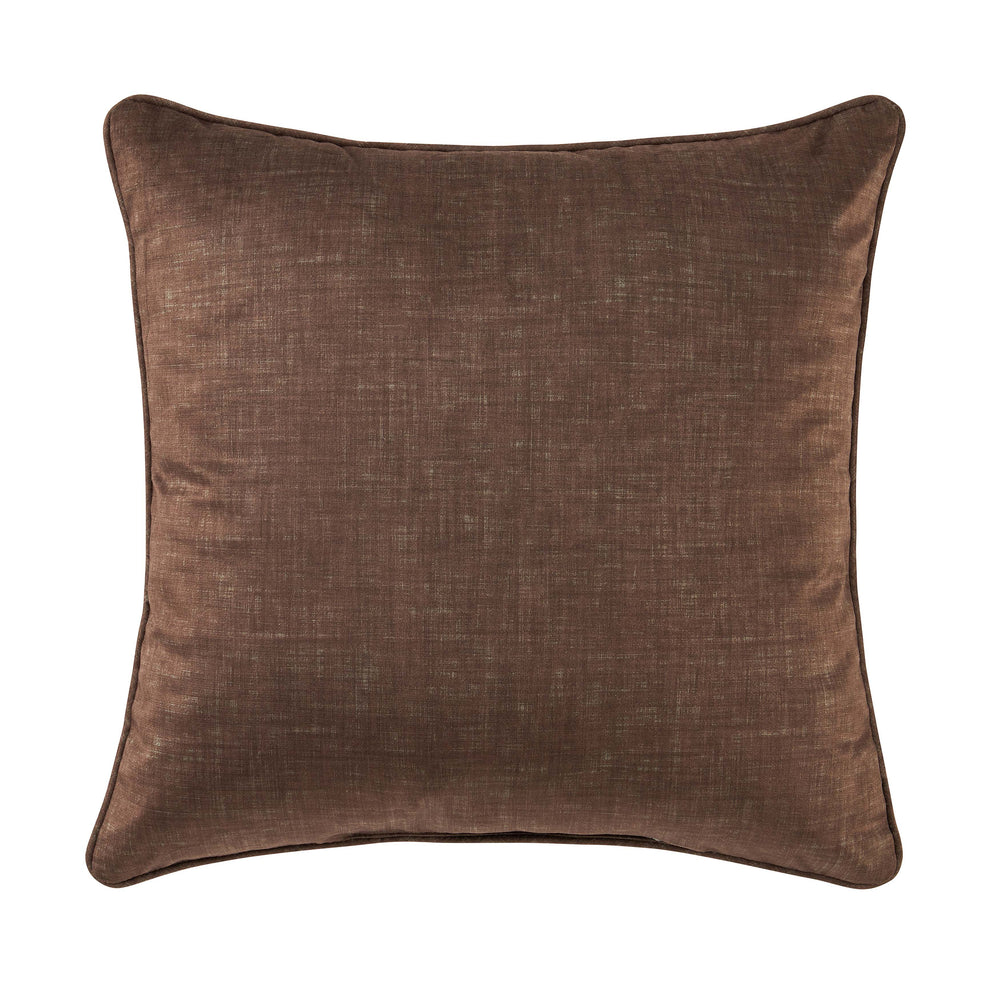 Destiny Chocolate Square Embellished Decorative Throw Pillow 18" x 18" Throw Pillows By J. Queen New York