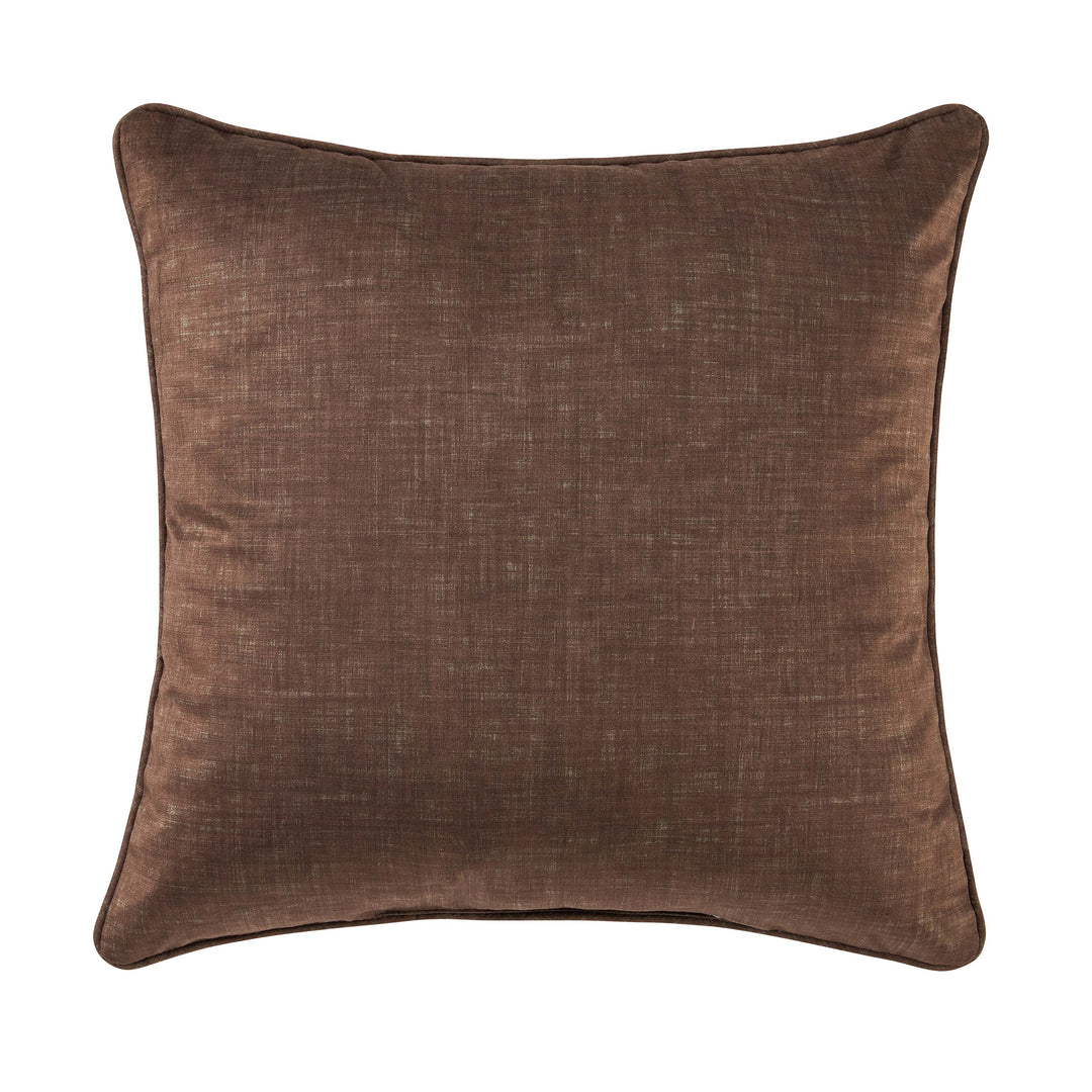 Destiny Chocolate Square Embellished Decorative Throw Pillow 18" x 18" Throw Pillows By J. Queen New York