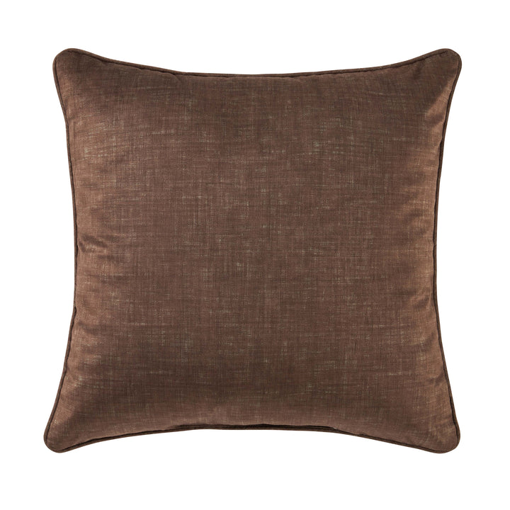 Destiny Chocolate Square Embellished Decorative Throw Pillow 18" x 18" Throw Pillows By J. Queen New York