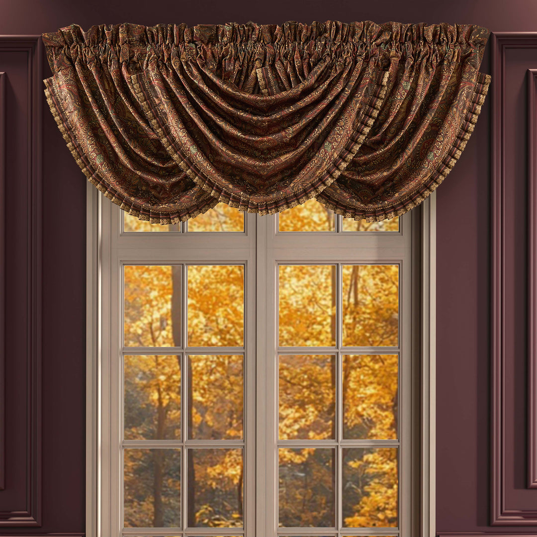 Destiny Chocolate Waterfall Window Valance Window Valances By J. Queen New York