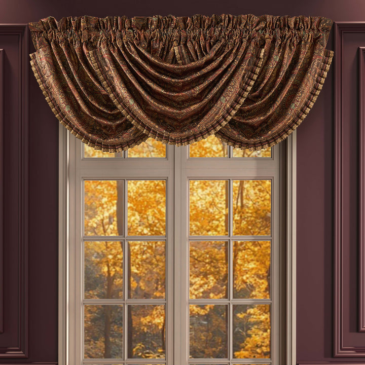 Destiny Chocolate Waterfall Window Valance Window Valances By J. Queen New York