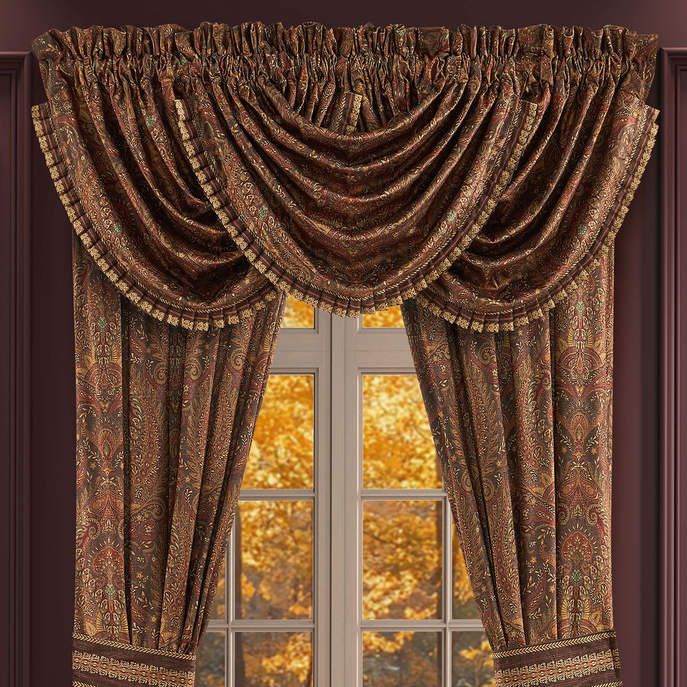 Destiny Chocolate Waterfall Window Valance Window Valances By J. Queen New York