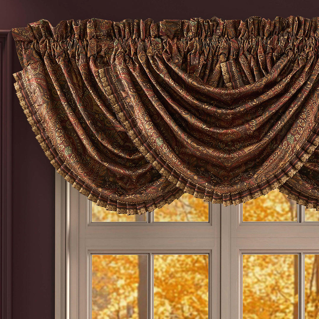 Destiny Chocolate Waterfall Window Valance Window Valances By J. Queen New York