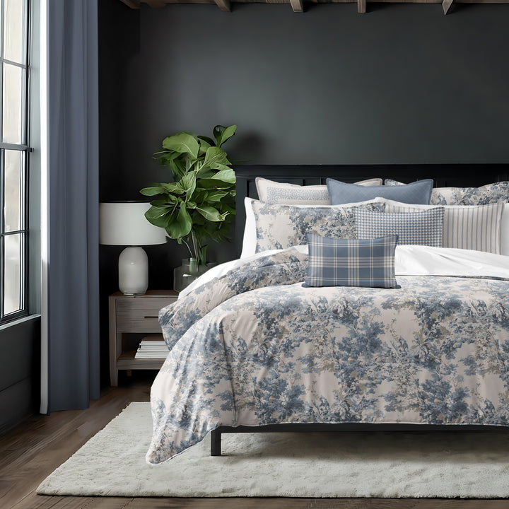 Dolce Blue Fog 8 Piece Comforter Set Comforter Sets By Colcha Linens