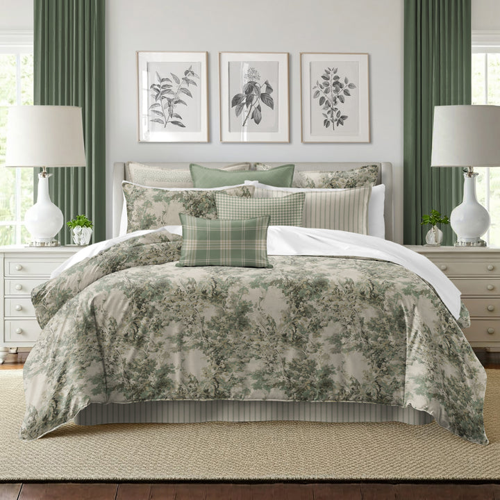Dolce Spring Green 8 Piece Comforter Set Comforter Sets By Colcha Linens