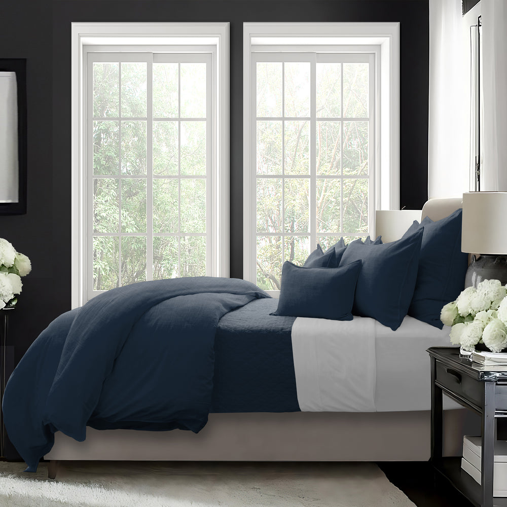 Elsie True Navy 8 Piece Coverlet Set Coverlet By Colcha Linens