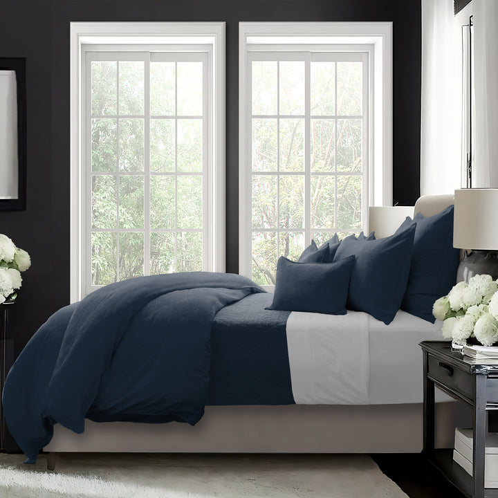 Elsie True Navy 8 Piece Coverlet Set Coverlet By Colcha Linens