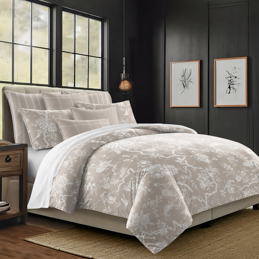 Elwood Natural 8 Piece Comforter Set Comforter Sets By Colcha Linens
