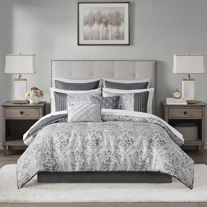 Emilia Silver 12 Piece Comforter Set Comforter Sets By JLA HOME/Olliix (E & E Co., Ltd)