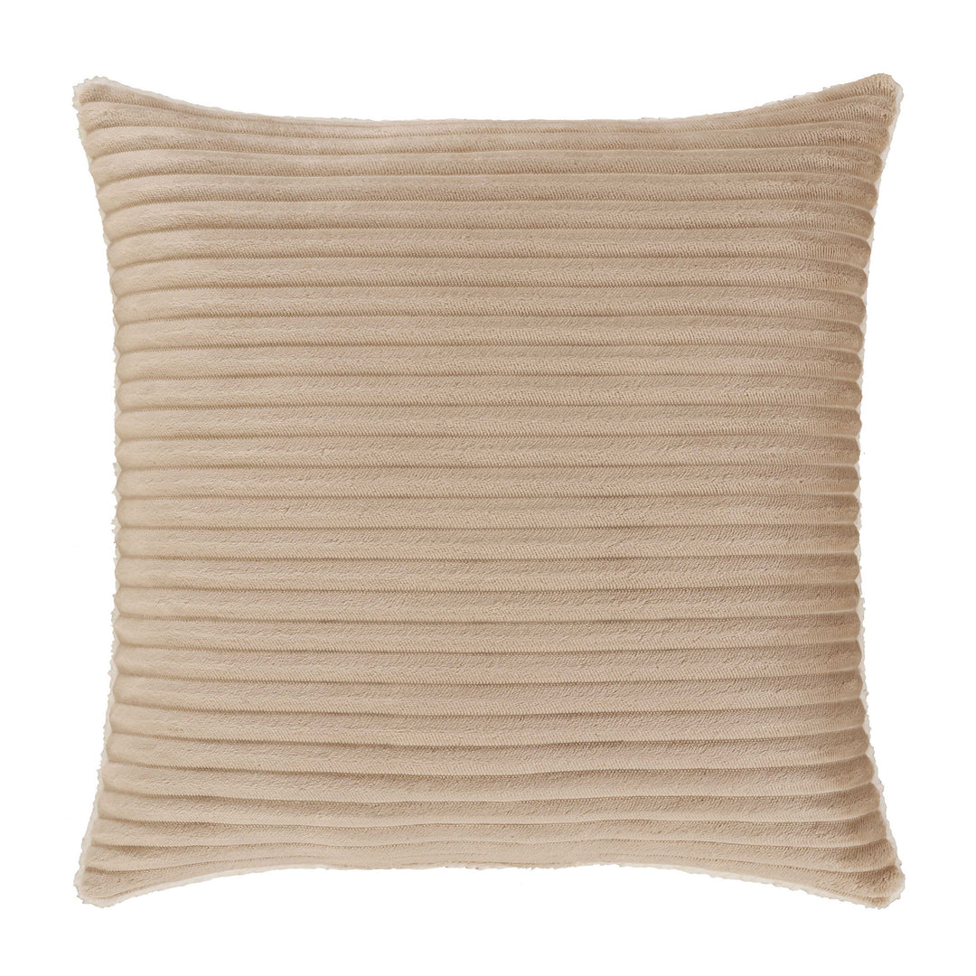 Everett Beige Square Decorative Throw Pillow 20" x 20" Throw Pillows By J. Queen New York