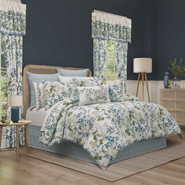 Evergreen Blue 4 Piece Comforter Set Comforter Sets By J. Queen New York