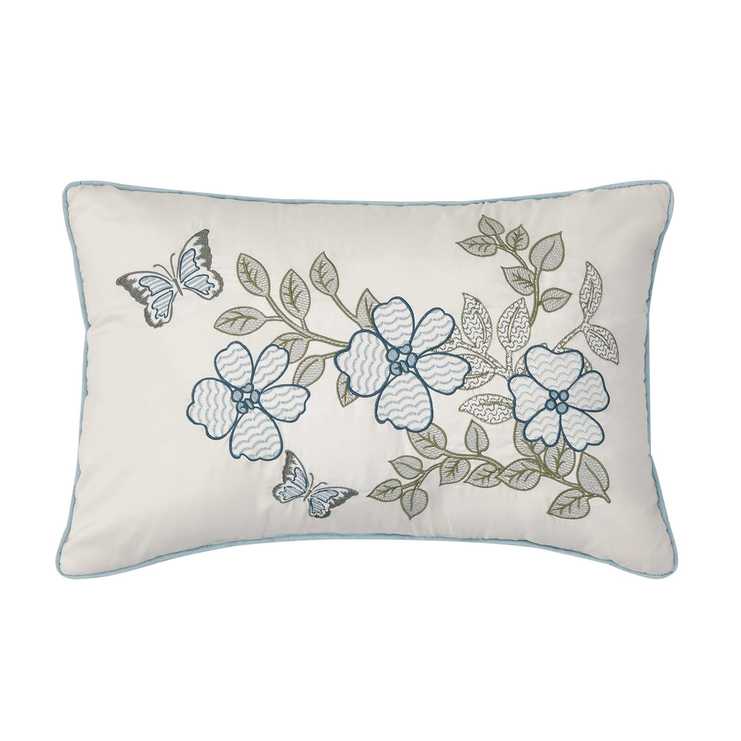 Evergreen Blue Boudoir Decorative Throw Pillow 21" x 13" Throw Pillows By J. Queen New York