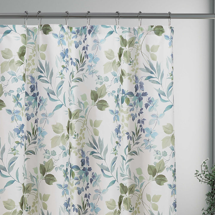 Evergreen Blue Shower Curtain Shower Curtain By J. Queen New York