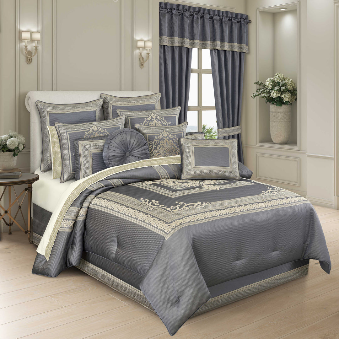 Excelsior French Blue 4 Piece Comforter Set Comforter Sets By J. Queen New York