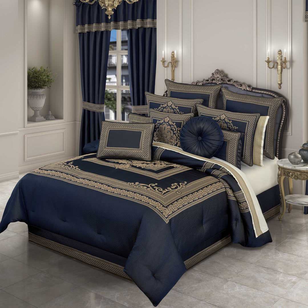 Excelsior Royal Blue 4 Piece Comforter Set Comforter Sets By J. Queen New York