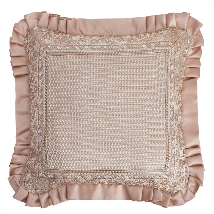 Fiorello Blush Square Decorative Throw Pillow 20" x 20" Throw Pillows By J. Queen New York