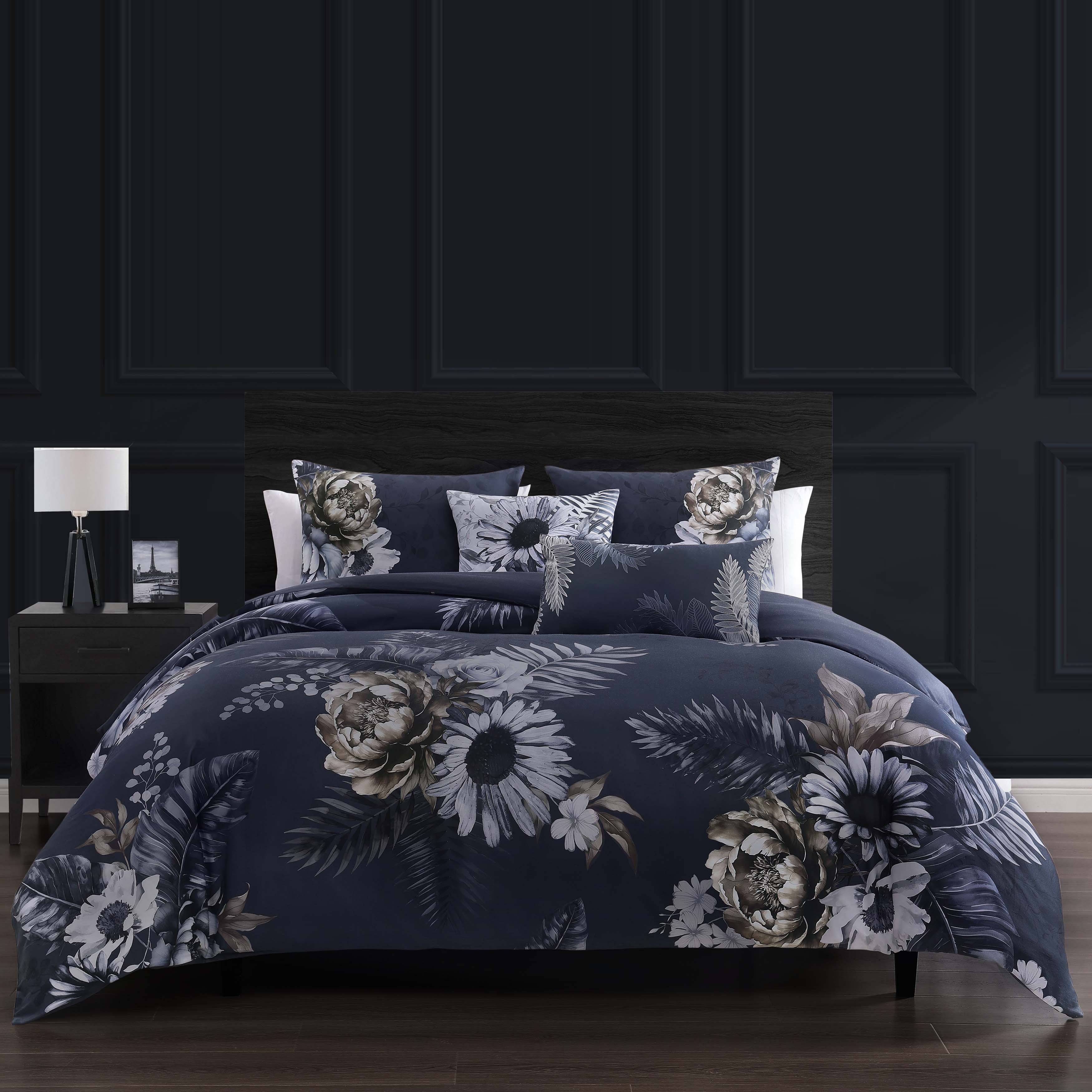 まみむめも極美品 グレースコンチネンタル レッキスリアルファーネイビー Bebejan Forget Me Not 5 Piece Reversible Comforter Set