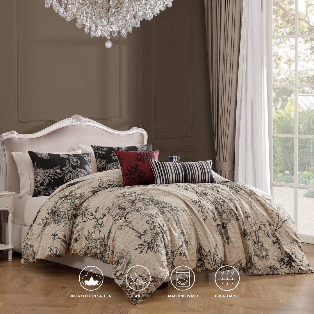 Bebejan French Linen 5 Piece Reversible Comforter Set