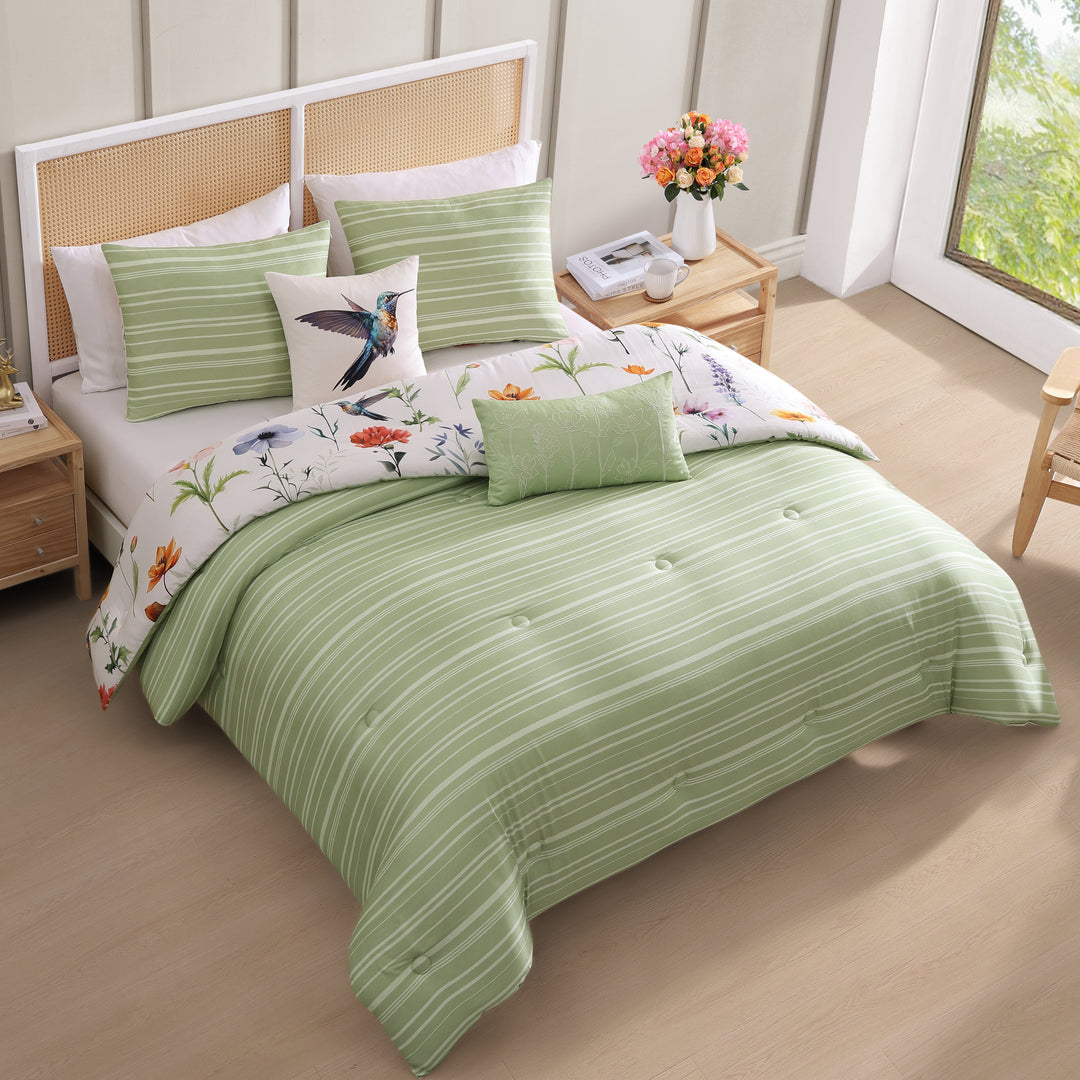 Bebejan Fresh Cut Flowers 5 Piece Reversible Comforter Set Comforter Sets By Bebejan®