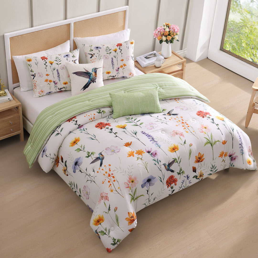 Bebejan Fresh Cut Flowers 5 Piece Reversible Comforter Set Comforter Sets By Bebejan®