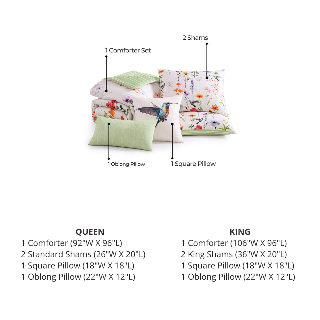 Bebejan Fresh Cut Flowers 5 Piece Reversible Comforter Set Comforter Sets By Bebejan®