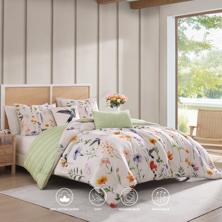 Bebejan Fresh Cut Flowers 5 Piece Reversible Comforter Set Comforter Sets By Bebejan®