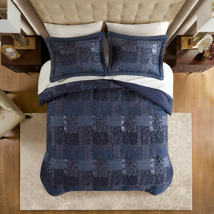 Gabrielle Navy 4 Piece Comforter Set Comforter Sets By Croscill Home LLC