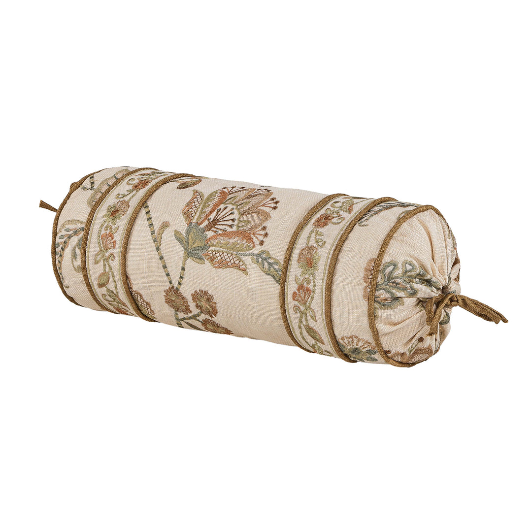 Garden Grove Apricot Bolster Decorative Throw Pillow 17" x 7" Throw Pillows By J. Queen New York