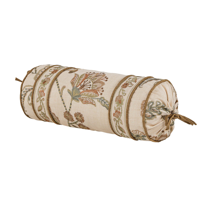 Garden Grove Apricot Bolster Decorative Throw Pillow 17" x 7" Throw Pillows By J. Queen New York