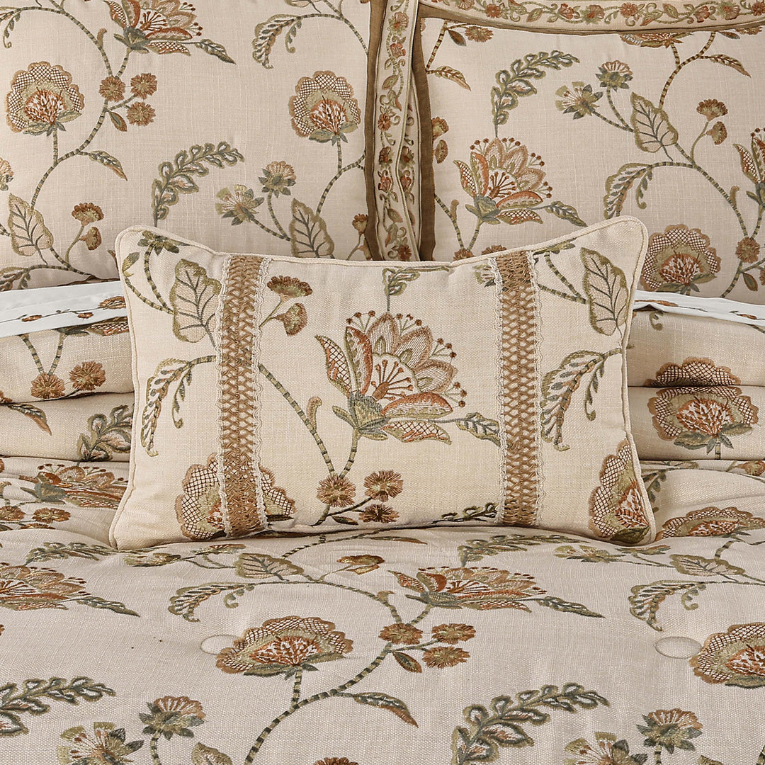 Garden Grove Apricot Boudoir Decorative Throw Pillow 21" x 13" Throw Pillows By J. Queen New York