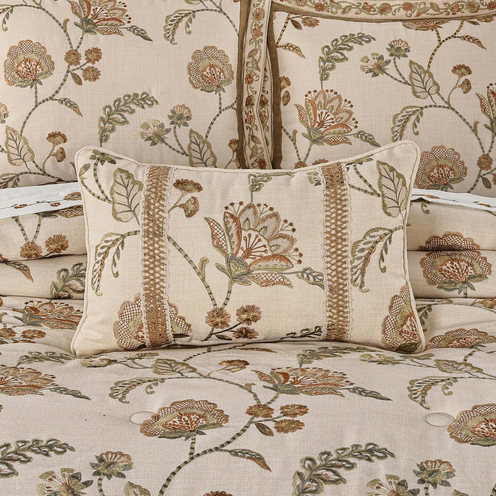 Garden Grove Apricot Boudoir Decorative Throw Pillow 21" x 13" Throw Pillows By J. Queen New York