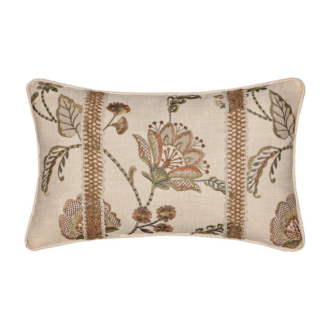 Garden Grove Apricot Boudoir Decorative Throw Pillow 21" x 13" Throw Pillows By J. Queen New York