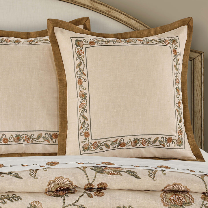 Garden Grove Apricot Euro Sham Euro Sham By J. Queen New York