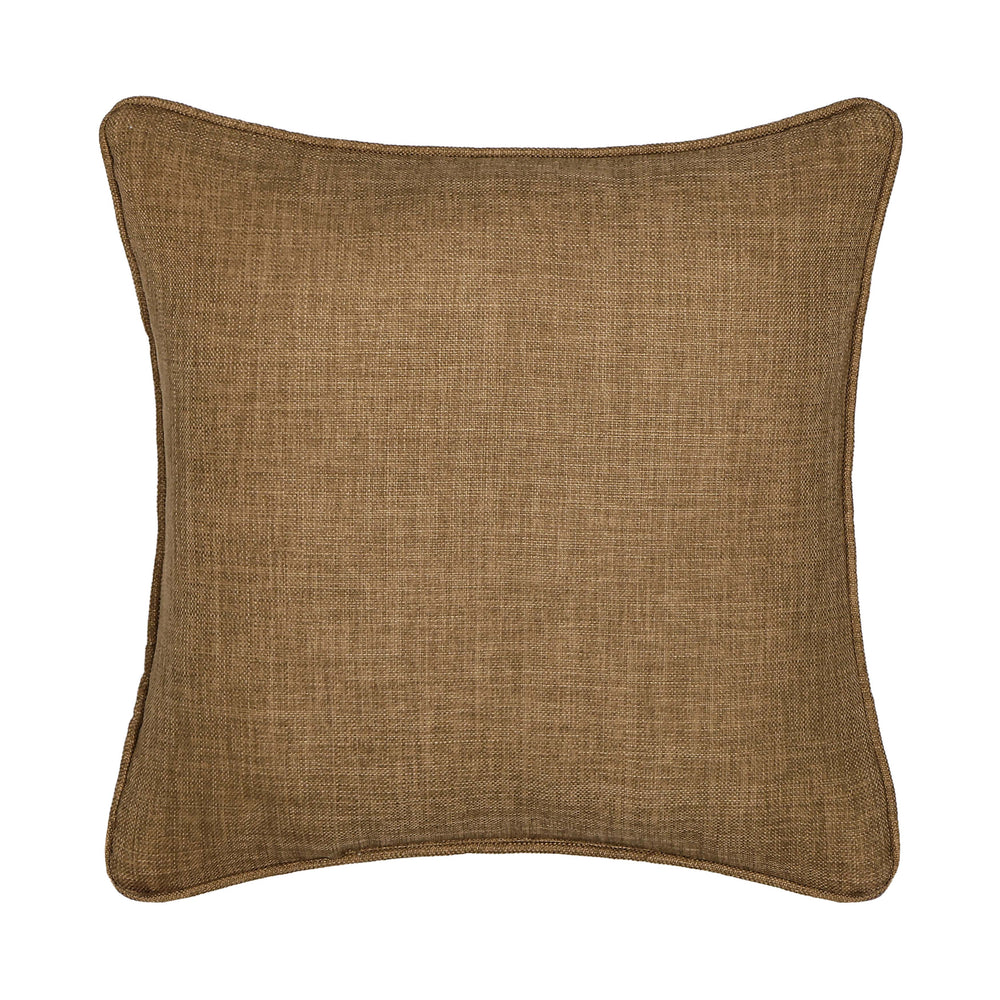 Garden Grove Apricot Square Embellished Decorative Throw Pillow 18" x 18" Throw Pillows By J. Queen New York