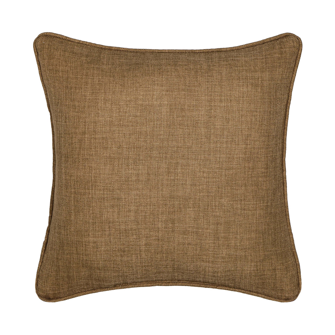 Garden Grove Apricot Square Embellished Decorative Throw Pillow 18" x 18" Throw Pillows By J. Queen New York