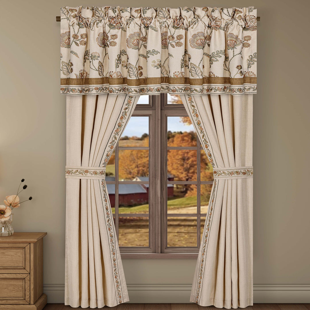 Garden Grove Apricot Window Panel Pair Window Panels By J. Queen New York