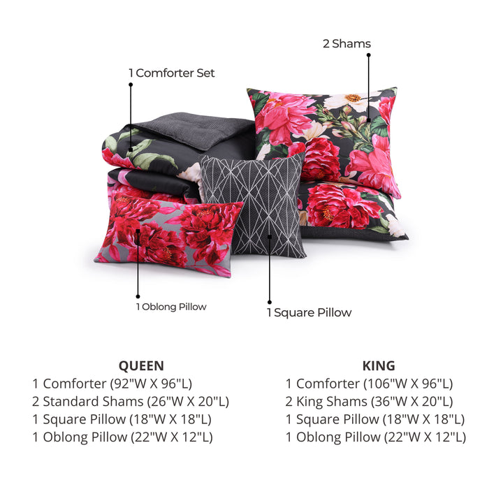 Bebejan Flower Garland 5 Piece Reversible Comforter Set Comforter Sets By Bebejan®