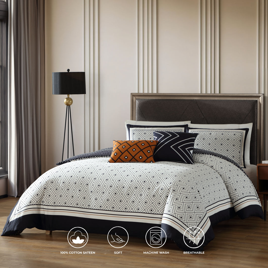 Bebejan Geometric Black & White 5 Piece Reversible Comforter Set Comforter Sets By Bebejan®