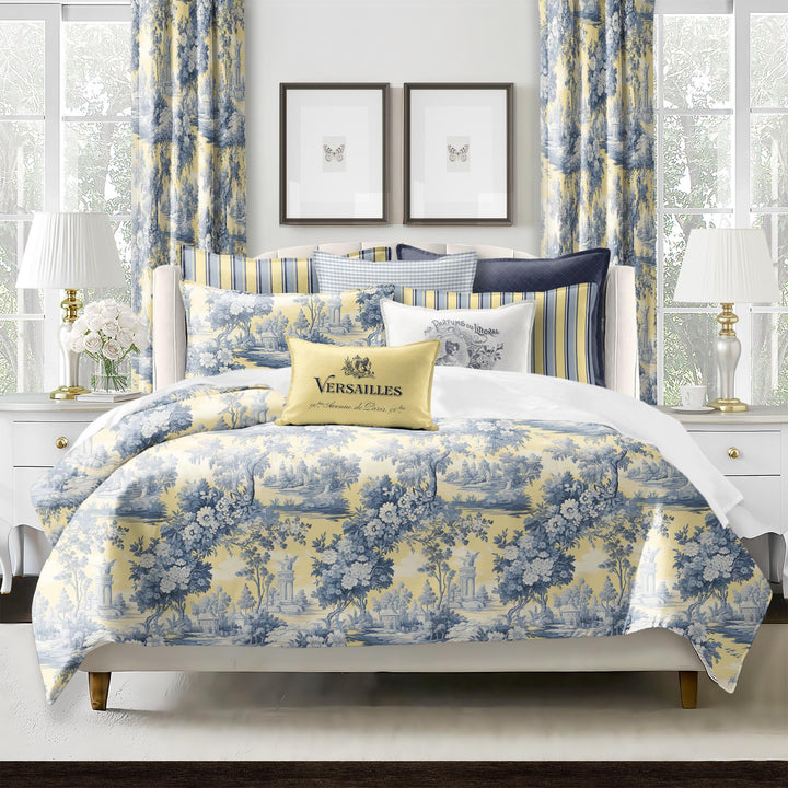 Giverny Toile Butter Yellow 8 Piece Coverlet Set Coverlet By Colcha Linens