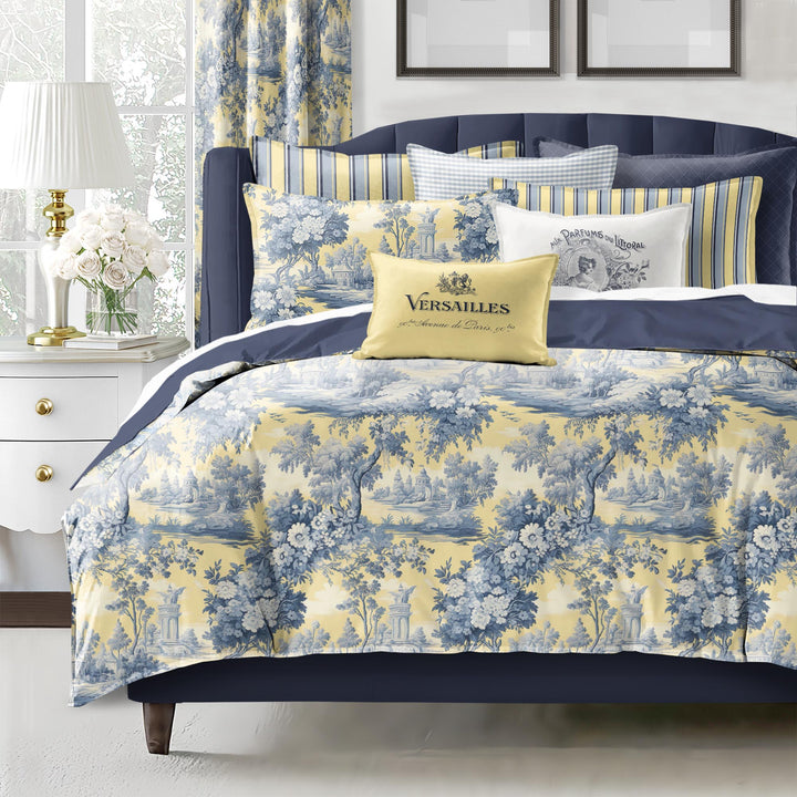Giverny Toile Butter Yellow 8 Piece Duvet Cover Set Duvet Covers By Colcha Linens
