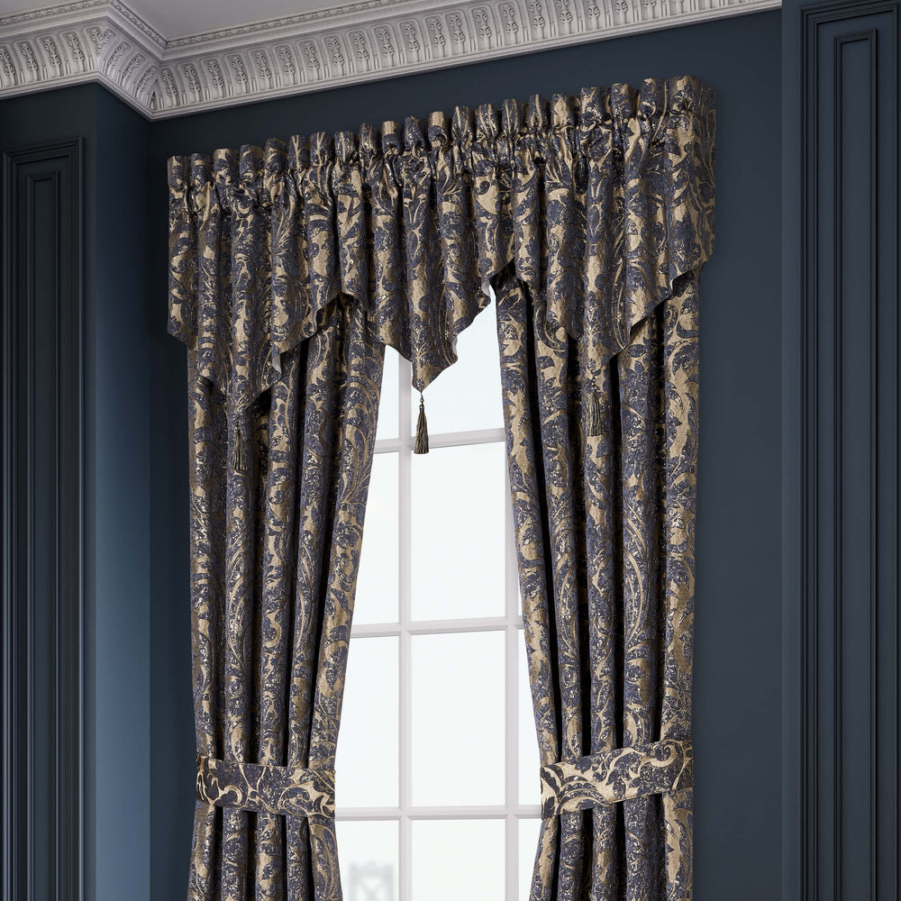 Glimmerstone Indigo Ascot Window Valance Window Valances By J. Queen New York