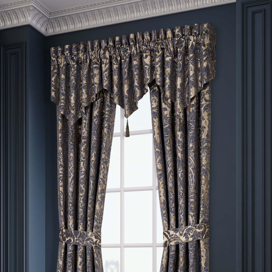 Glimmerstone Indigo Ascot Window Valance Window Valances By J. Queen New York