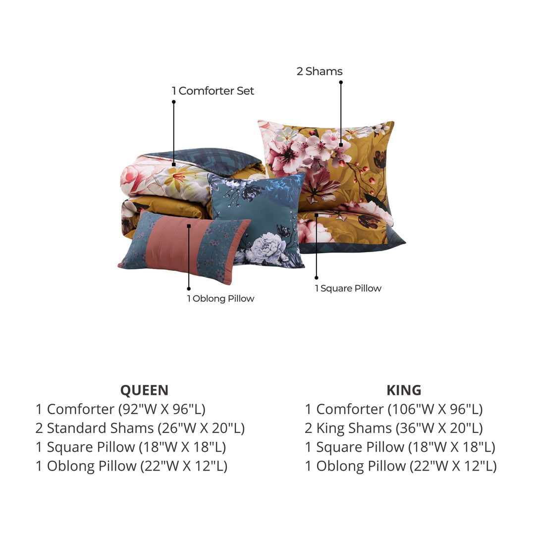 Bebejan Golden Bounty 5 Piece Reversible Comforter Set Comforter Sets By Bebejan®