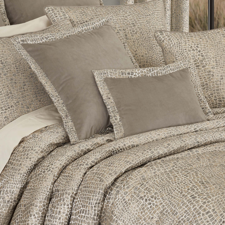 Habitat Pewter Boudoir Decorative Throw Pillow 16" x 12" Throw Pillows By J. Queen New York