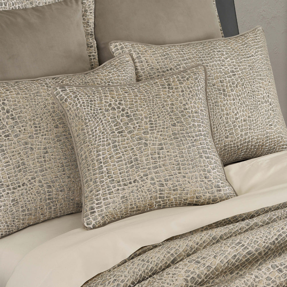 Habitat Pewter Square Decorative Throw Pillow 18" x 18" Throw Pillows By J. Queen New York