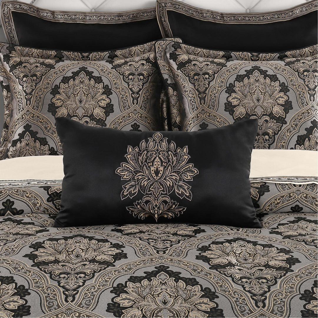 Harriman Black Boudoir Decorative Throw Pillow 21" x 12"