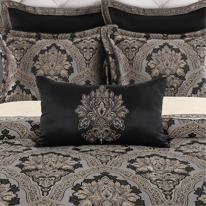 Harriman Black Boudoir Decorative Throw Pillow 21" x 12"